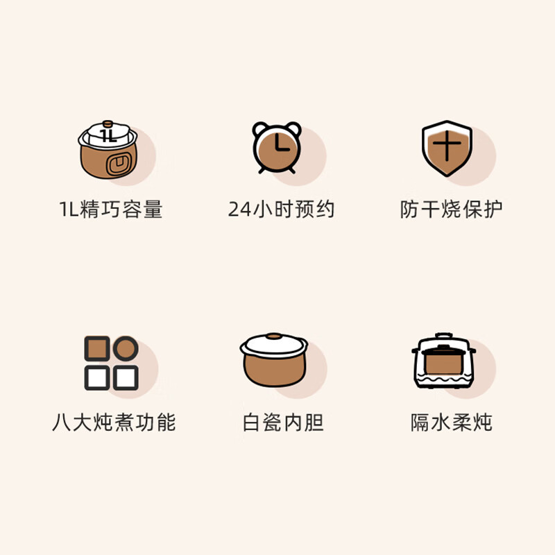 LOTOR电炖盅隔水炖家用婴儿宝宝煮粥煲汤辅食燕窝陶瓷小型电炖锅