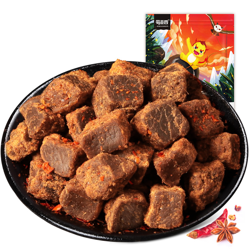蜀道香 肉干肉铺 香辣牛肉粒200g 100g*2袋(休闲零食)
