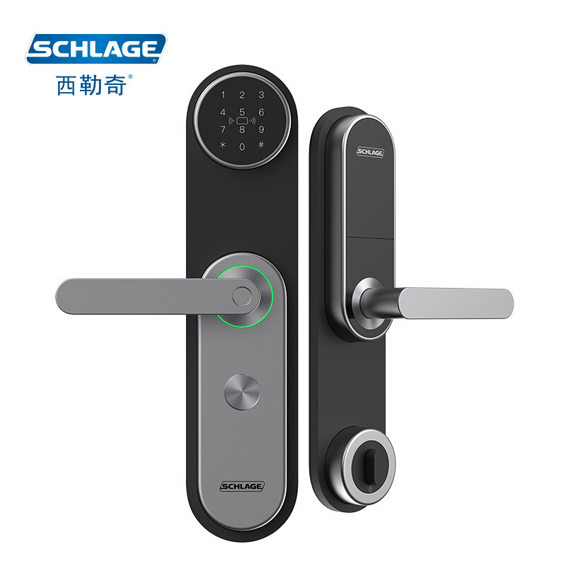西勒奇(SCHLAGE)指纹锁U8家用防盗密码锁C级智能锁电子锁U8301-四合一-星云白-蓝牙版