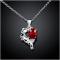 N063 Women Silver Necklace 镀925纯银爱心坠项链女送女友首饰送女朋友七夕情人节礼物