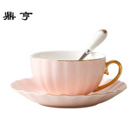 鼎亨陶瓷咖啡杯欧式金边咖啡杯碟勺套装英式花茶杯子家用下午茶杯