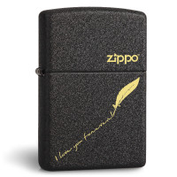 zippo打火机正版 原装芝宝正品旗舰店 黑裂漆236富贵繁花父亲节礼物经典铜磨砂哑漆黑色 火机 zippo