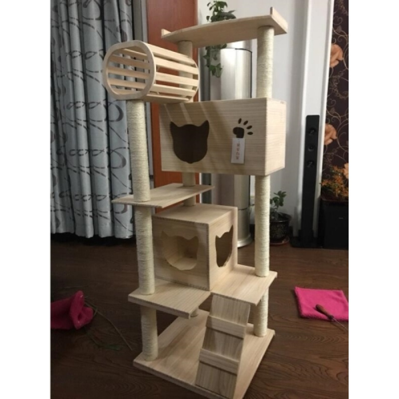 当天货猫窝猫爬架实木剑麻猫架猫抓板猫跳台猫咪用品猫玩具(请先与客服确认再)