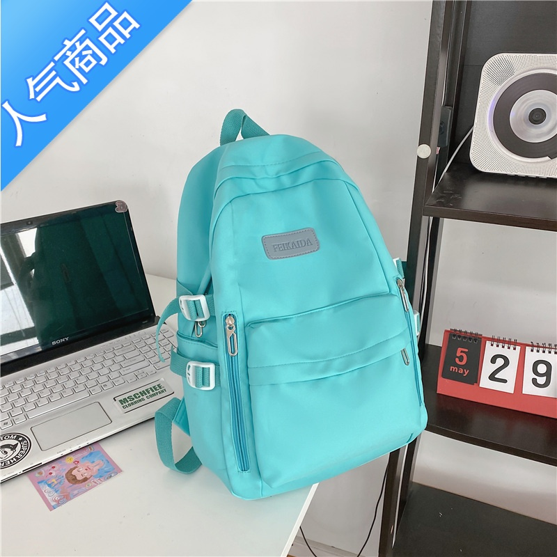 封后日系ins书包女高中生小众简约大容量大学生感16寸电脑双肩包学生书包