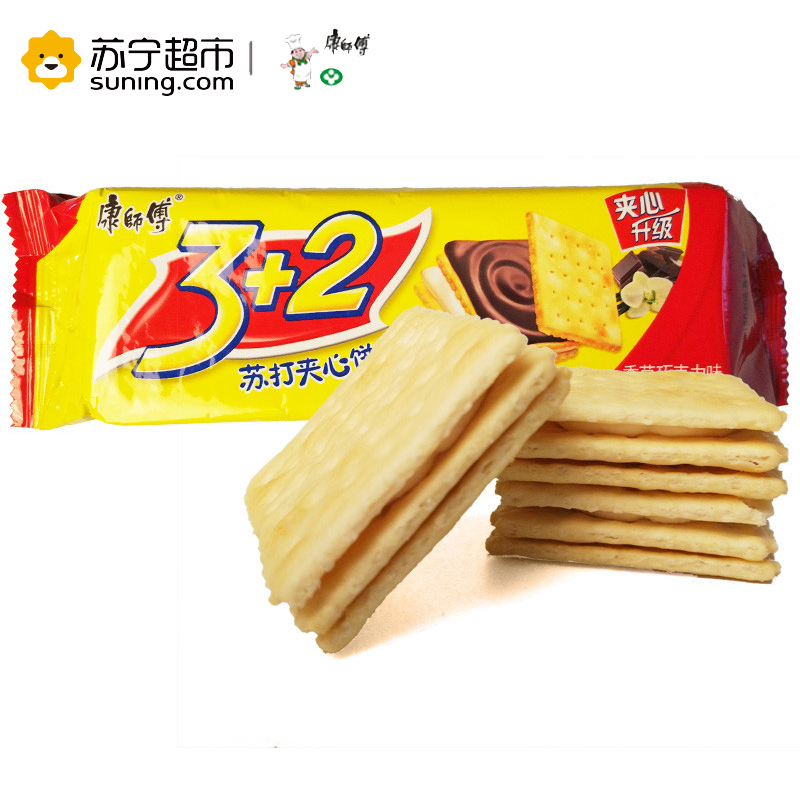 康师傅3 2苏打夹心香草巧克力125g