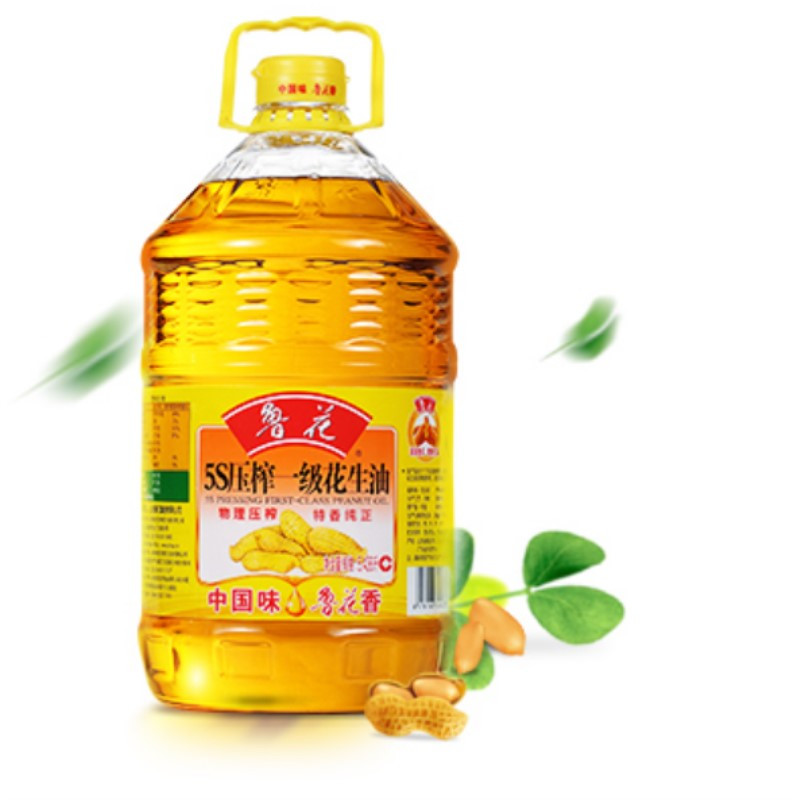 鲁花5S压榨一级花生油5.4L