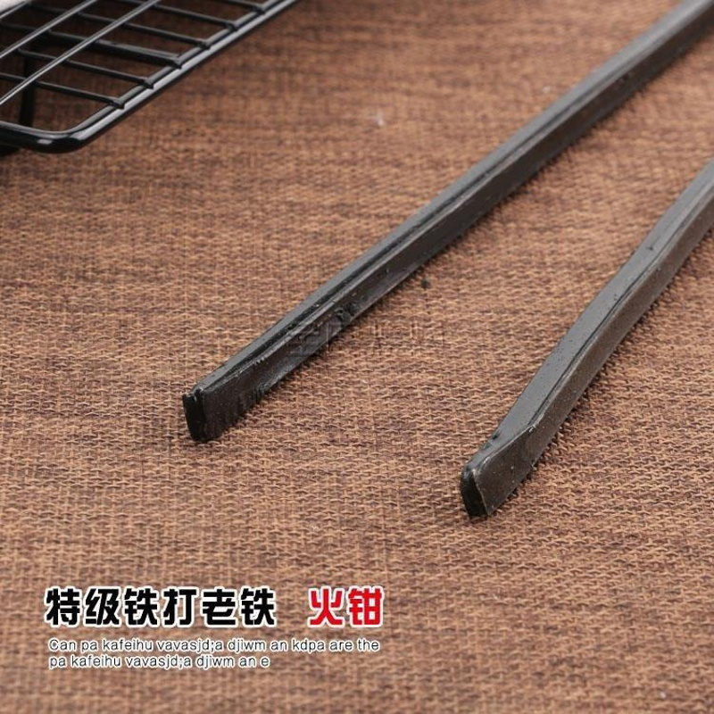 垃圾夹长柄火钳夹家用老式加粗厨房铁夹烧火加长厕所煤球扁头夹子