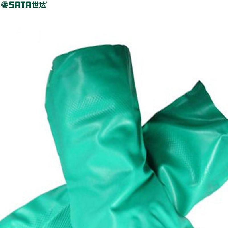 世达(SATA)丁腈植绒里防化手套-9“ SF0402-9