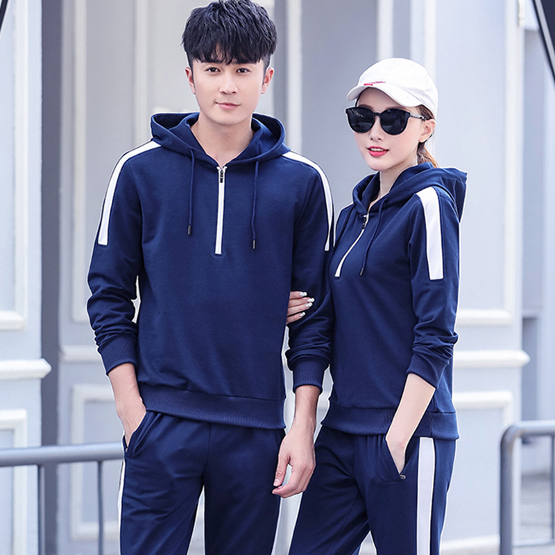 妖艺2020春休闲长袖卫衣男女情侣大码运动套装体育课老师教练衣服定制