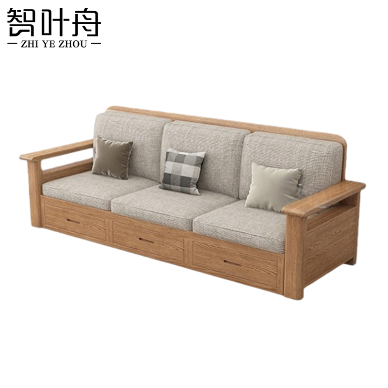 智叶舟沙发三人位210*75*88cm张高清大图