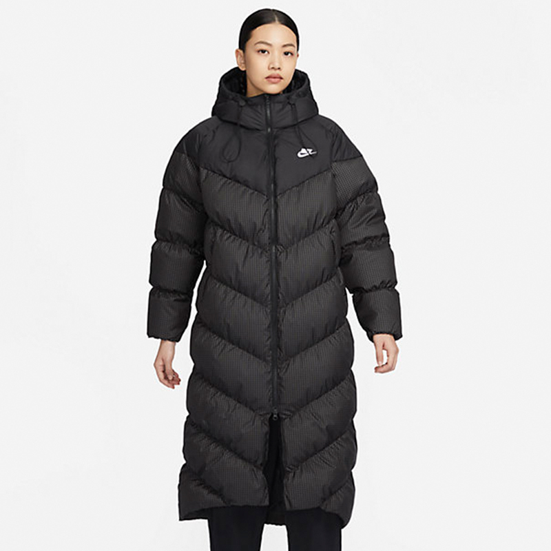 耐克中长款羽绒服女2023冬季新款连帽保暖防风运动外套fd8213010