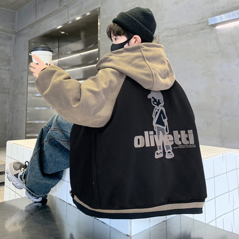 男童夹棉外套加厚秋冬装新款儿童保暖冬季中大童男孩轻薄棉服