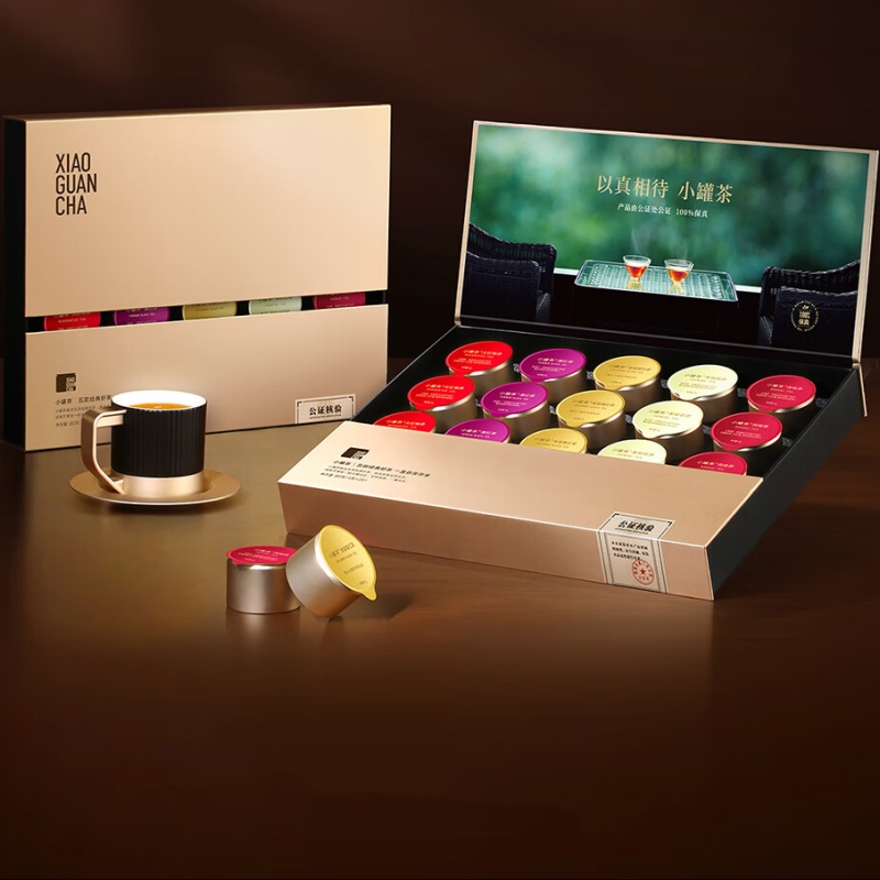 小罐茶金罐大红袍金骏眉茉莉花茶滇红特级肉桂4g*20罐高清大图