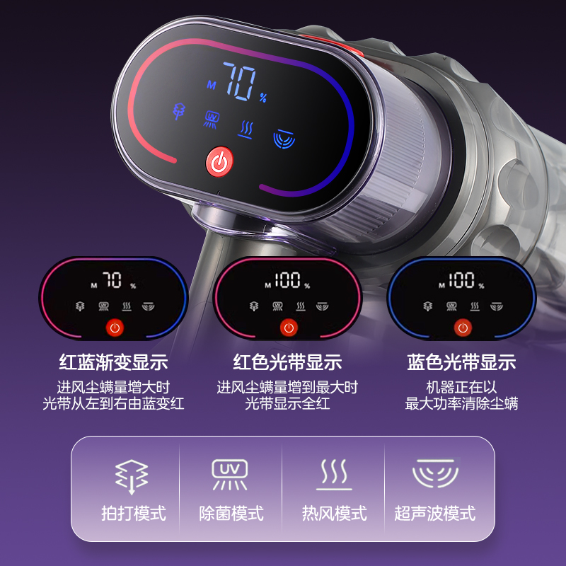 荣事达除螨仪双尘杯家用床上吸尘器紫外线杀菌小型吸尘器大吸力双杯除螨仪高清大图