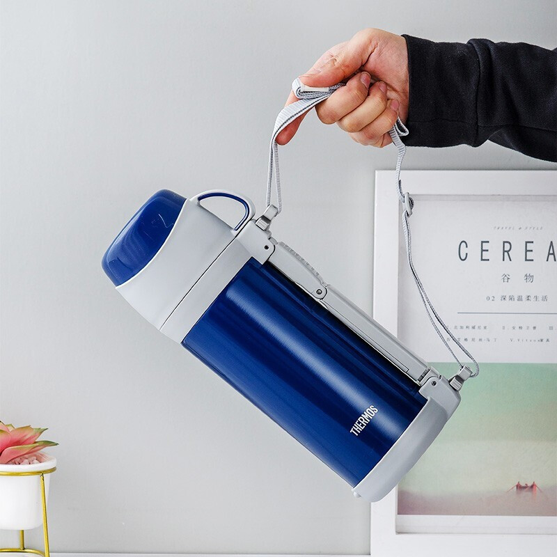 膳魔师 (THERMOS)FFW-1000真空不锈钢保温壶 户外运动旅行壶1L一杯两用