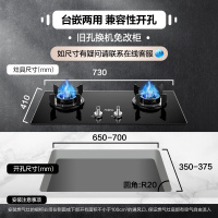 万家乐 AY3液化气钢化玻璃燃气灶具双眼灶 4.2KW一级能效天然气 3D旋直火