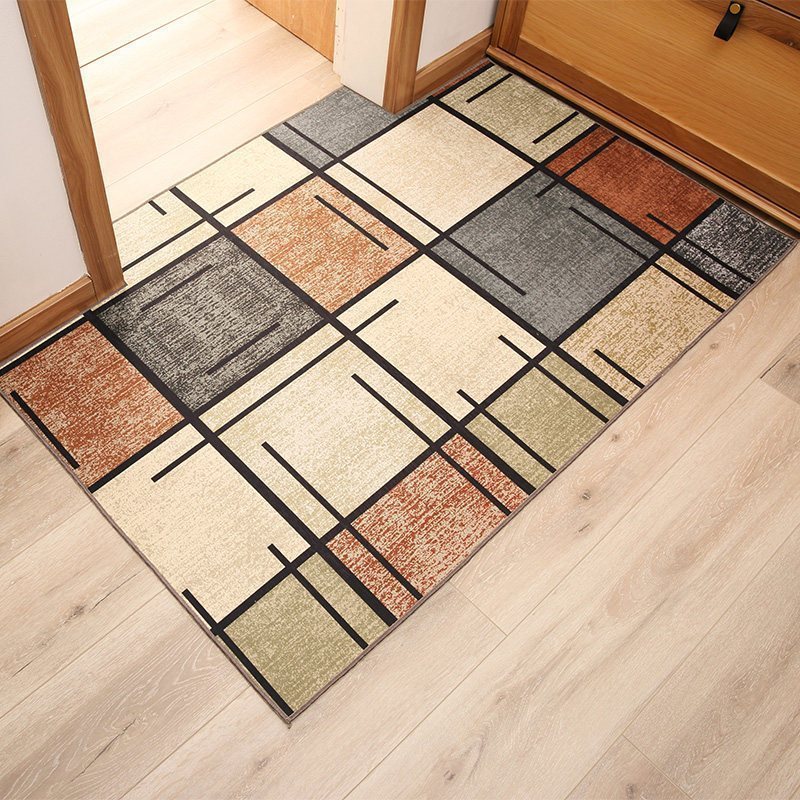 美帮汇地垫进北欧防滑地板垫子家用玄关垫耐脏脚垫定制卧室口地毯 马尔默-咖 免费定制，请联系客服