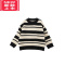 可莉允男童加厚绵撞色条纹毛衣儿童冬装圆领宝宝针织套头衫潮