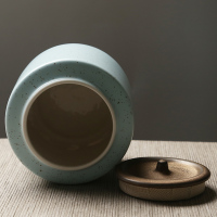 苏氏陶瓷(SUSHI CERAMICS)茶叶罐经典亚光铁锈茶具配件(蓝)