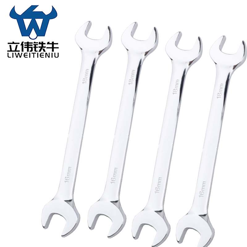 立伟铁牛镜面双开扳手16×18mm/把高清大图