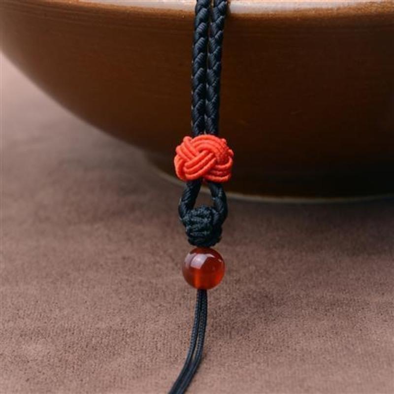 吊坠配绳简约女款玉坠玉佛项链挂绳玛瑙手工编织挂脖挂件绳子黑色红色