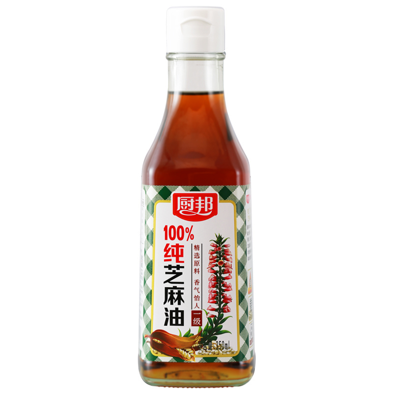 厨邦 纯芝麻油 350ml 物理压榨香油凉拌菜香料火锅食用芝麻油