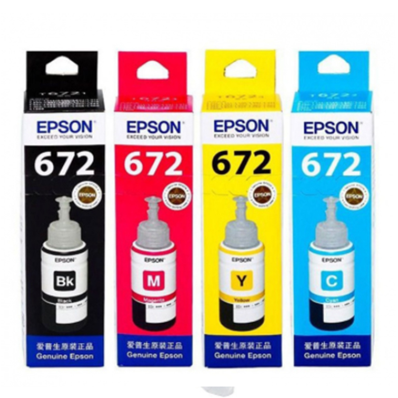 爱普生(EPSON) 原装墨水T6721-4 适用于连供喷墨打印机L310,L1300,L360 四色套装 墨盒/墨水