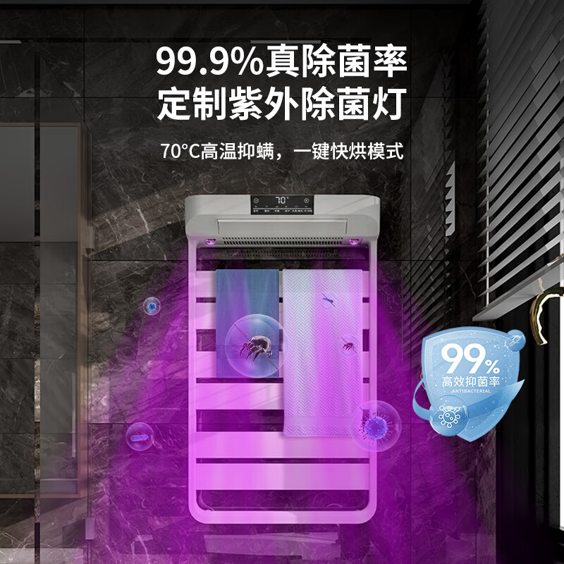 先锋智能语音浴室取暖器/暖风机/电热毛巾架/家用卫生间浴霸/冷暖两用/烘干抑菌 ZY-HN2395RB-22R白高清大图