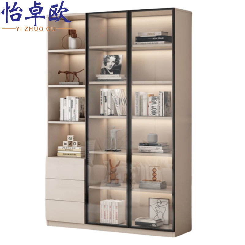 怡卓欧收纳柜两门三抽台高清大图