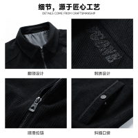 [专柜同款]官方正品春秋季夹克男士翻领上衣服新款加绒棉服冬装潮流休闲商务灯芯绒外套男装