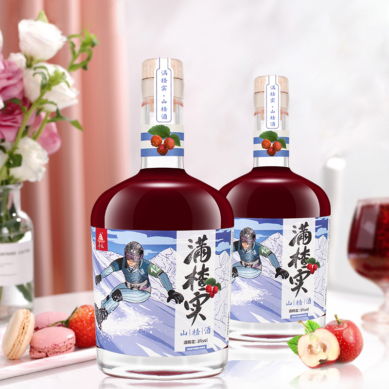 丰收正青春山楂酒500ml低度甜酒果酒8度