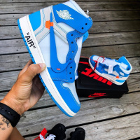 Air Jordan 1 offwhite UNC AJ1联名鞋男子篮球鞋北卡蓝/AQ0818148