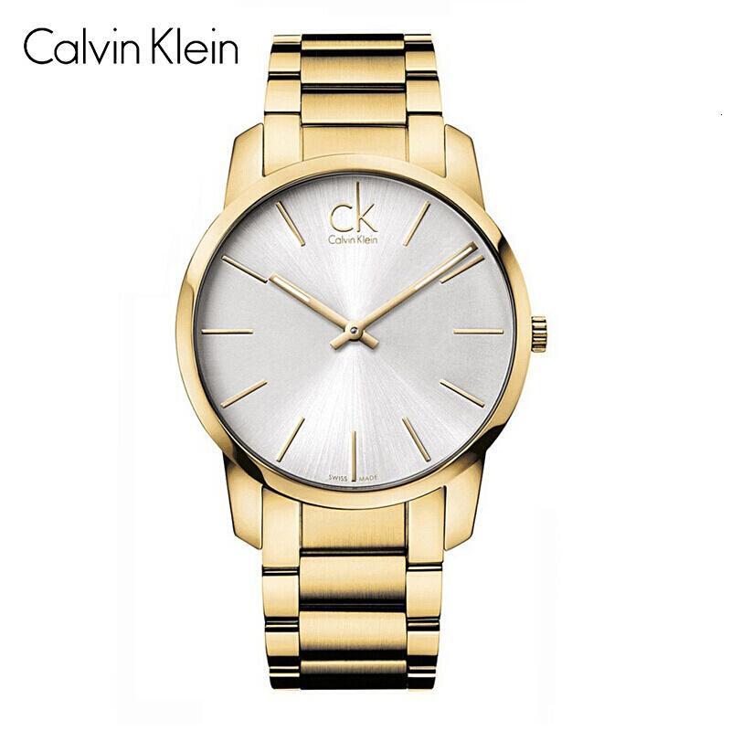 CK 卡尔文·克莱恩(Calvin Klein)手表CITY系列 情侣石英表 男表 夜光蓝盘钢带 K2G2114NB