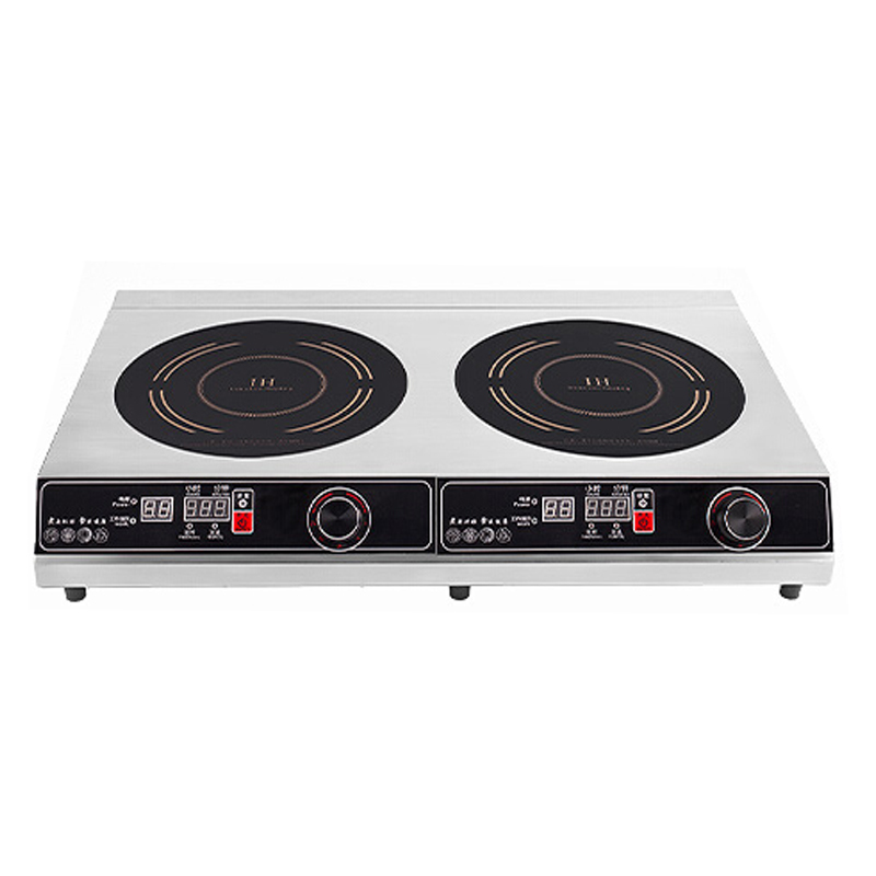 乐创(lecon)电磁炉商用多头大功率3500W5000W双头组合电磁炉商用台式凹面多眼煲仔炉 小双平面3500W*2台