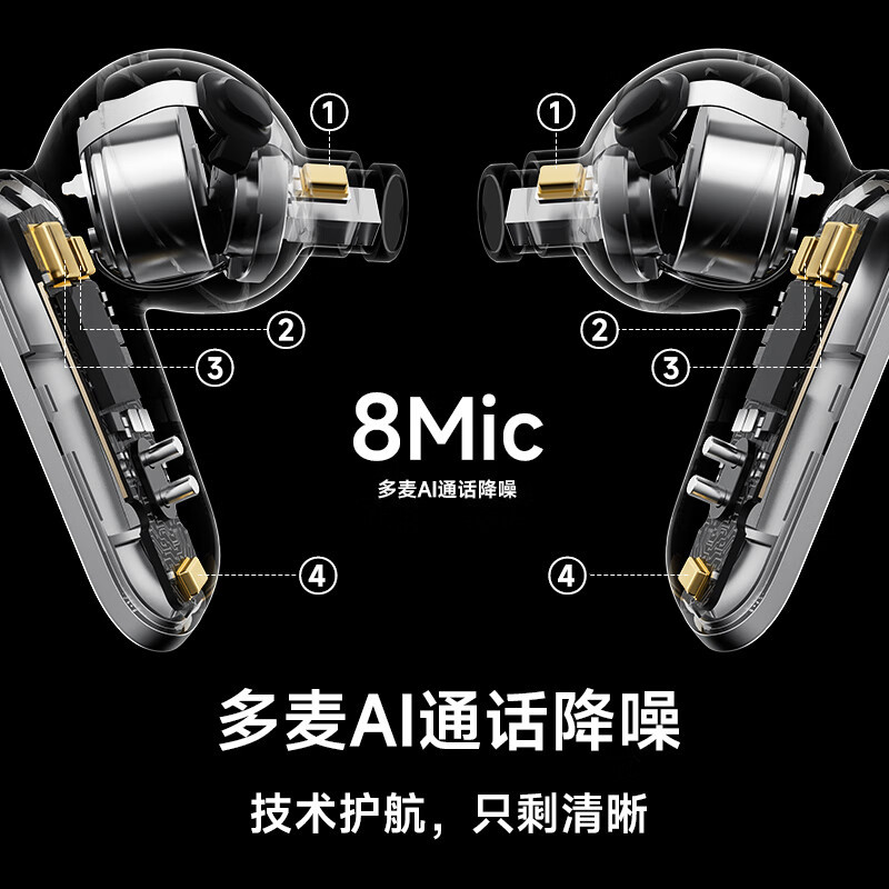 漫步者(EDIFIER)NeoBuds Pro2 超广域降噪旗舰蓝牙耳机 降噪运动耳机 适用苹果小米华为手机 星空黑