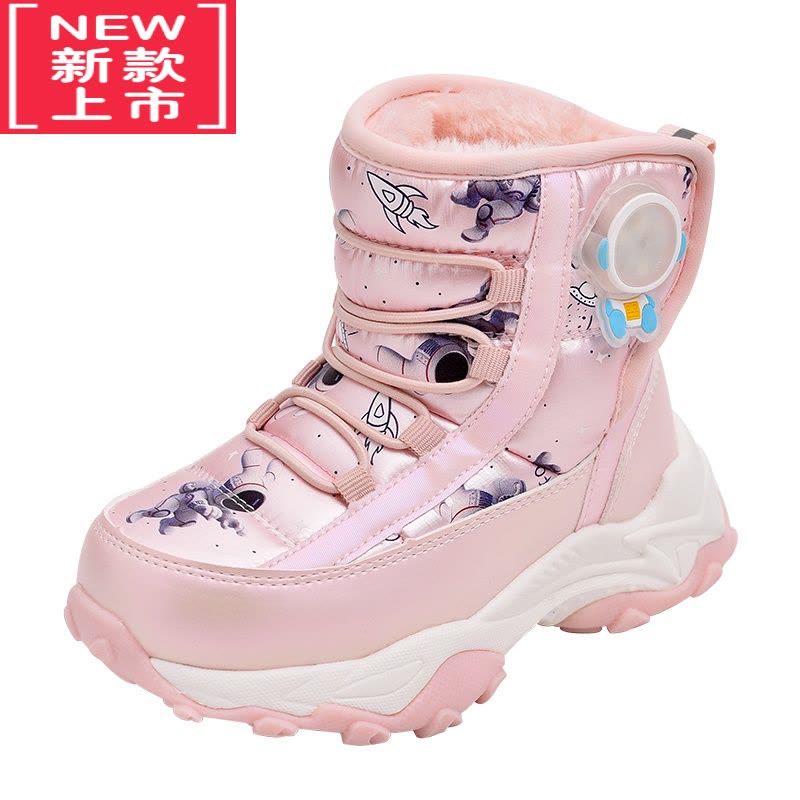 可莉允防水儿童雪地靴女2022新款冬童鞋女童棉靴加绒加厚防滑棉鞋雪地棉图片