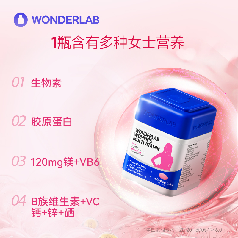 WONDERLAB 万益蓝女性复合维生素60片高清大图