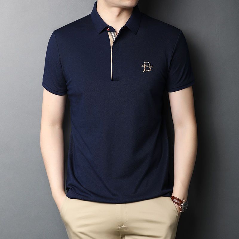 梵克公牛夏季丝光棉保罗t恤短袖修身纯色国际商务正装流翻领polo衫