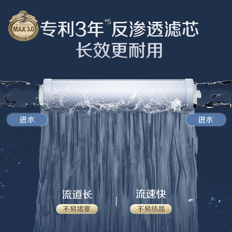 A.O.史密斯佳尼特2/min大流量净水器 厨下式直饮水机CR2000HE1