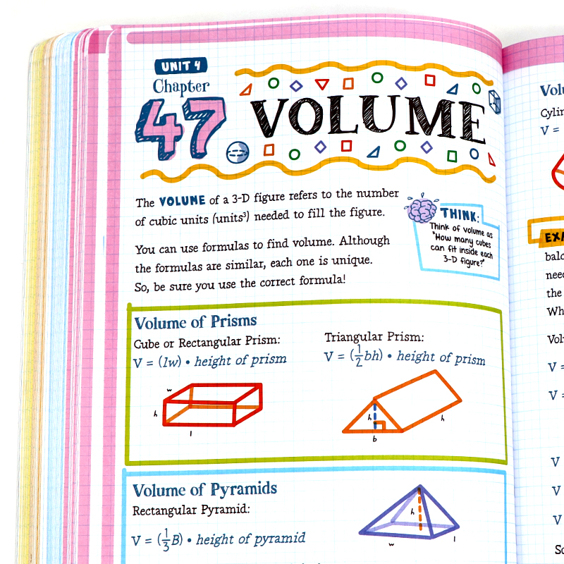 [正版]美国学霸笔记练习册 中学数学 英文原版 The Big Fat Middle School Math Work高清大图