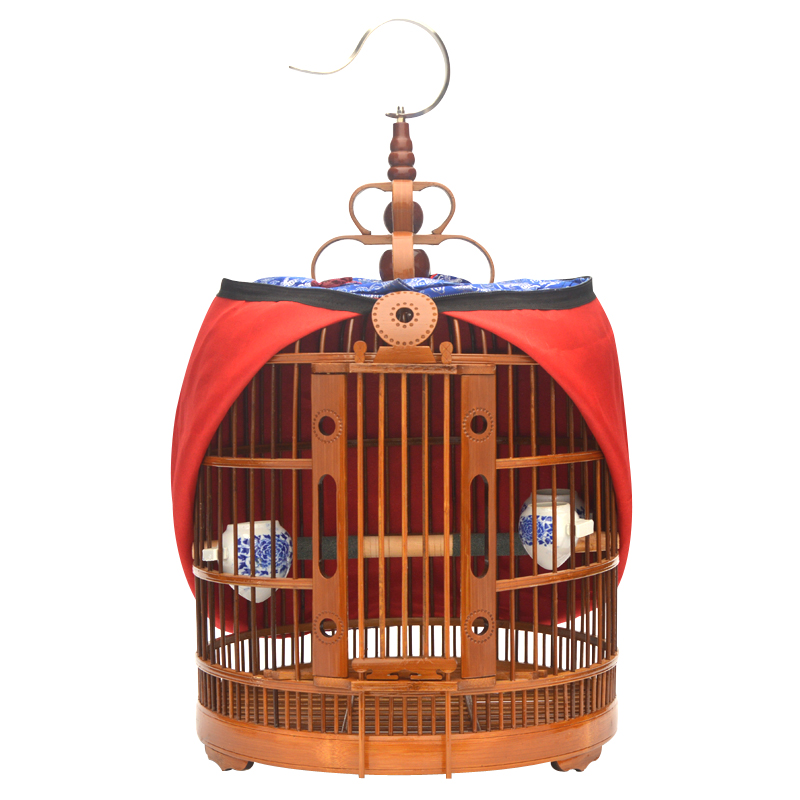 画眉鸟笼竹制精品贵州凯里鹩哥鸟笼全套配件手工老竹八哥鸟笼大号高清大图