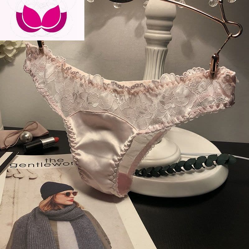 七斓欧美蕾丝内裤女士性感诱惑丁字裤低腰透视T字裤图片