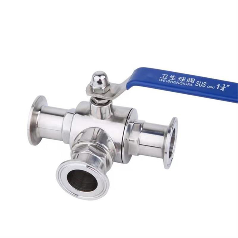 盛京联硕不锈钢快装三通球阀T型 Φ38卡盘50.5(316L材质)个高清大图