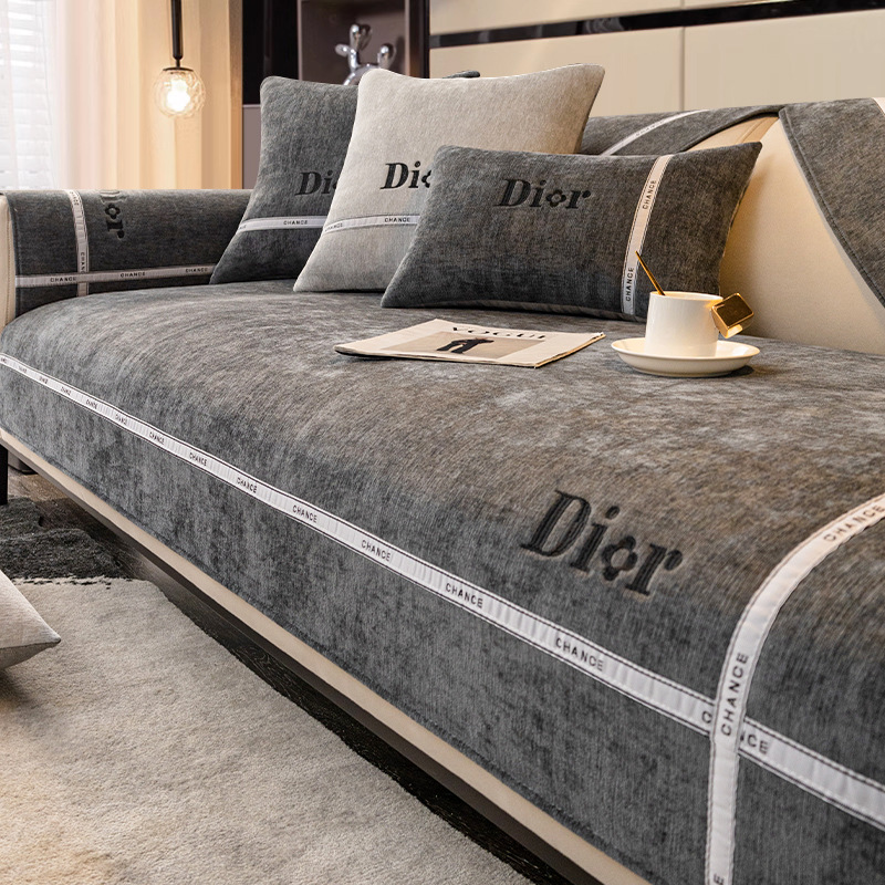 添福运 Y-沐然-四季雪尼尔沙发垫 110*160cm 迪斐-深灰色