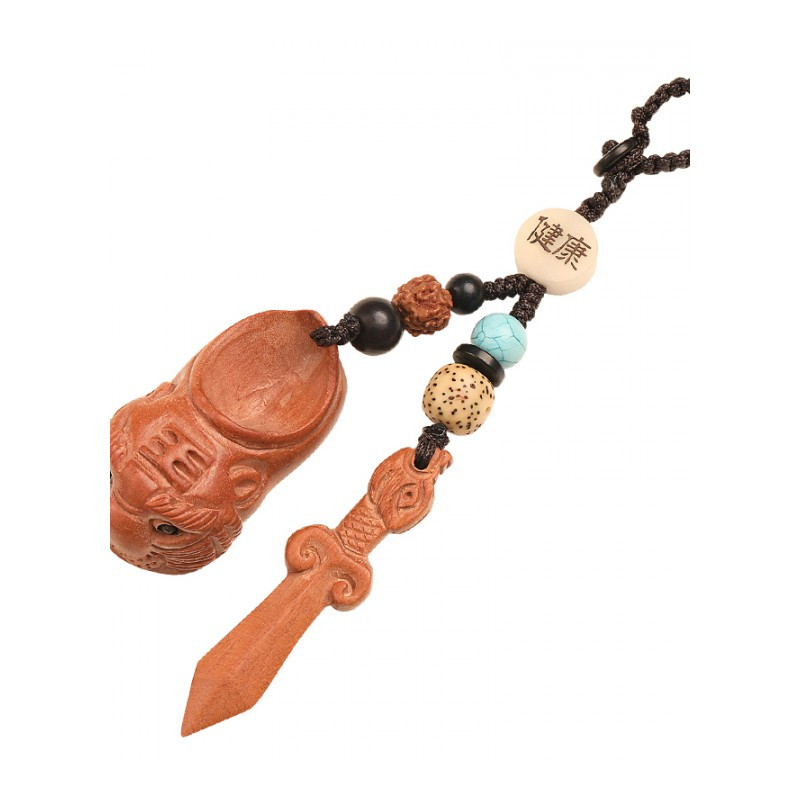 婴婴yingying桃木剑挂件汽车钥匙扣虎头鞋防小人辟邪小孩随身男女挂饰