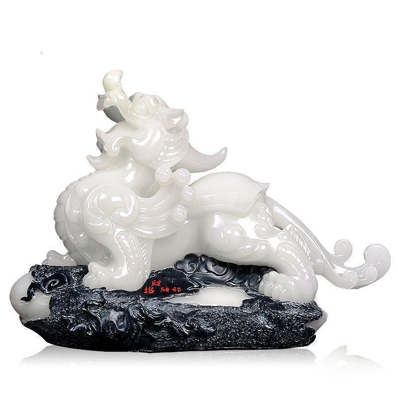 白玉貔貅摆件大号 开业礼品摆件客厅装饰品新店公司前台摆件_859_607