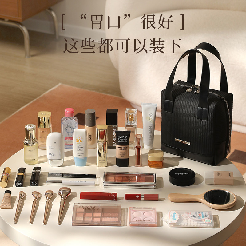 化妆包女便携式收纳袋大容量2025新款高端品外出旅行分区收纳高清大图