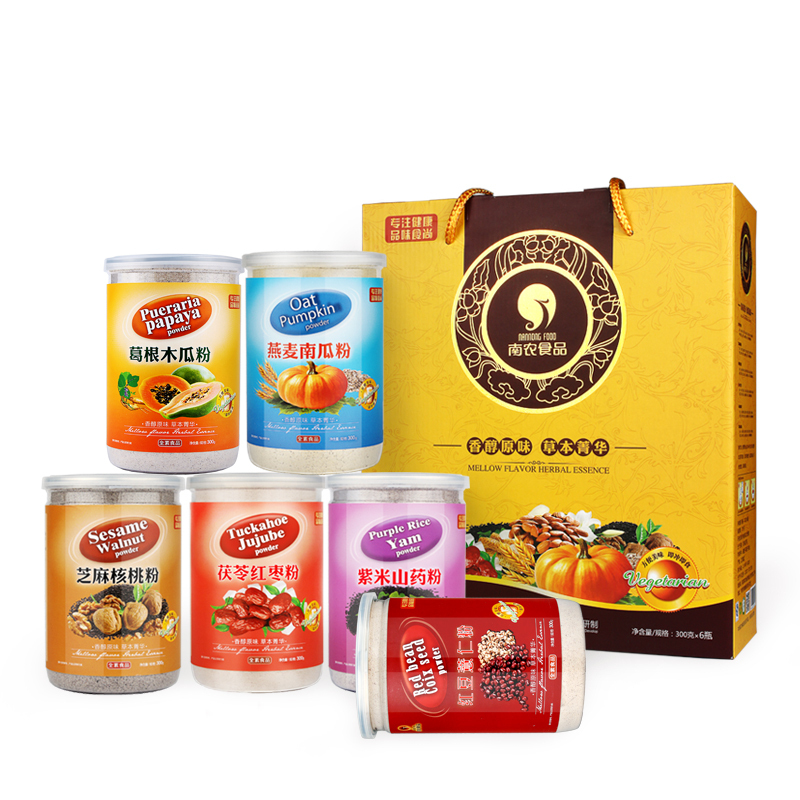 南农食品 草本菁华六件套 五谷杂粮粉 早餐代餐粉 健康营养 (300g*6罐)