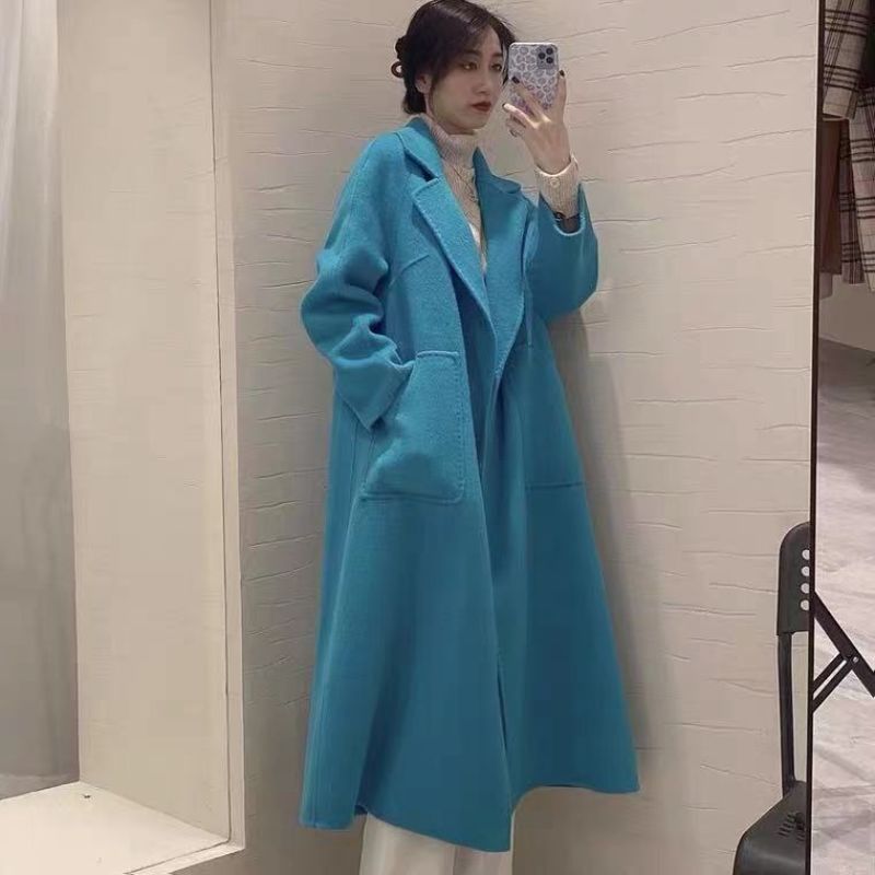 2021秋冬新款羊绒大衣女中长款韩版休闲宽松显瘦反季风衣外套
