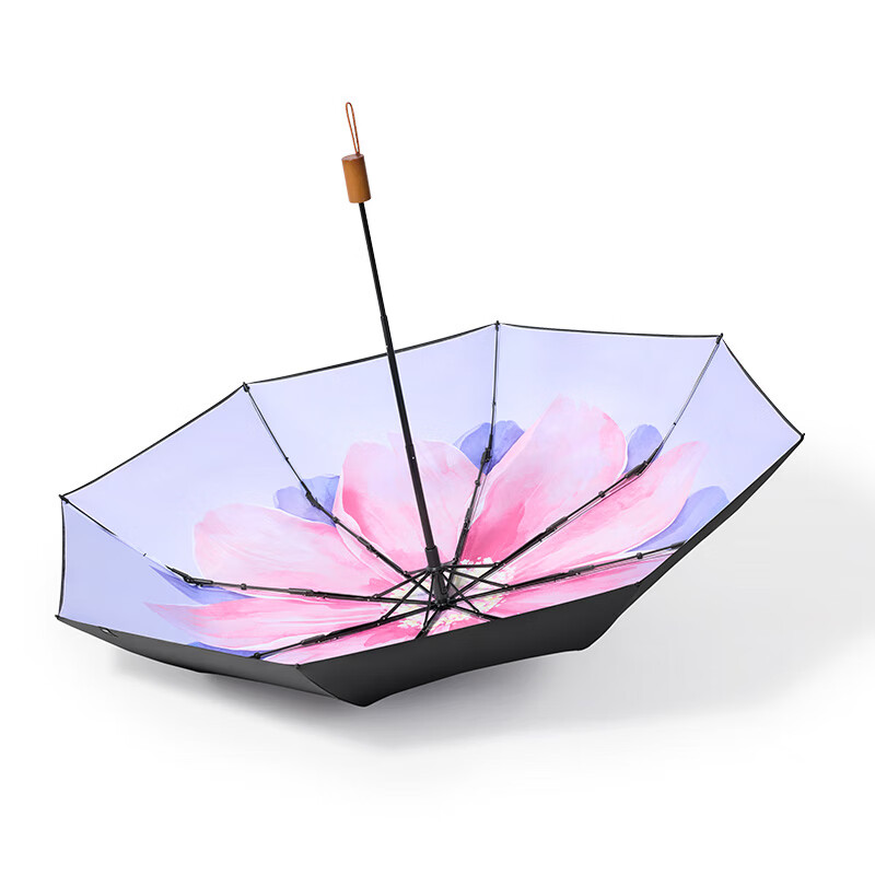 蕉下三折黑胶防晒伞 户外旅行便携雨伞 防紫外线遮阳伞 BM662 绯云高清大图